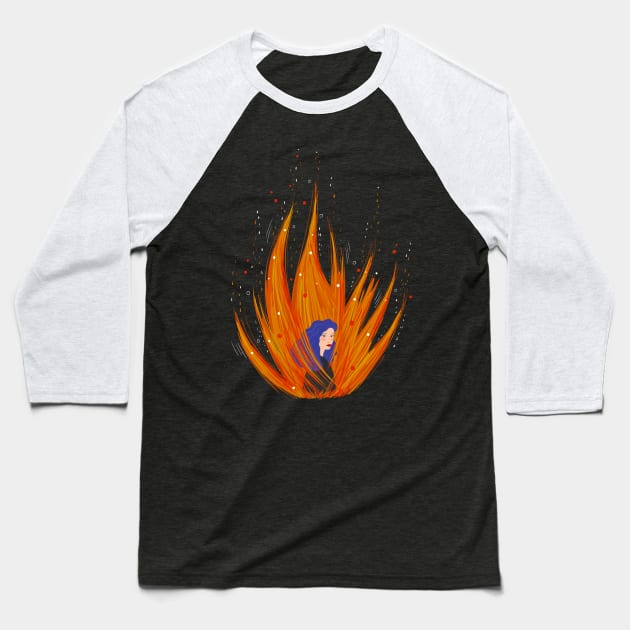 Burn Baseball T-Shirt by Dilaraizm